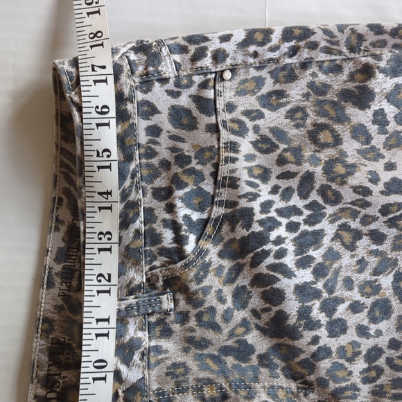 Sound Style Jessie Stretch Animal Print Ankle Jegging 16 Brown Black Pockets - Picture 13 of 15